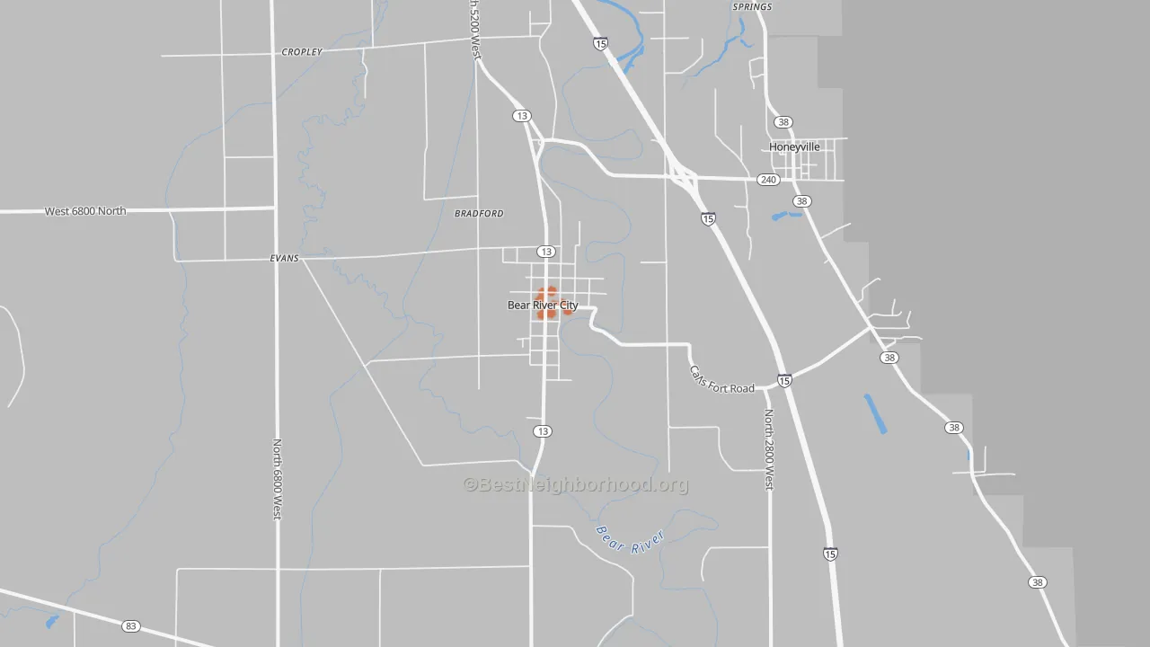 Bike Grade map of Bear River City, UT