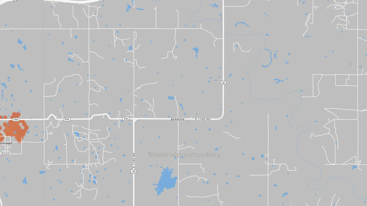 Bike Grade map of Bearden, OK