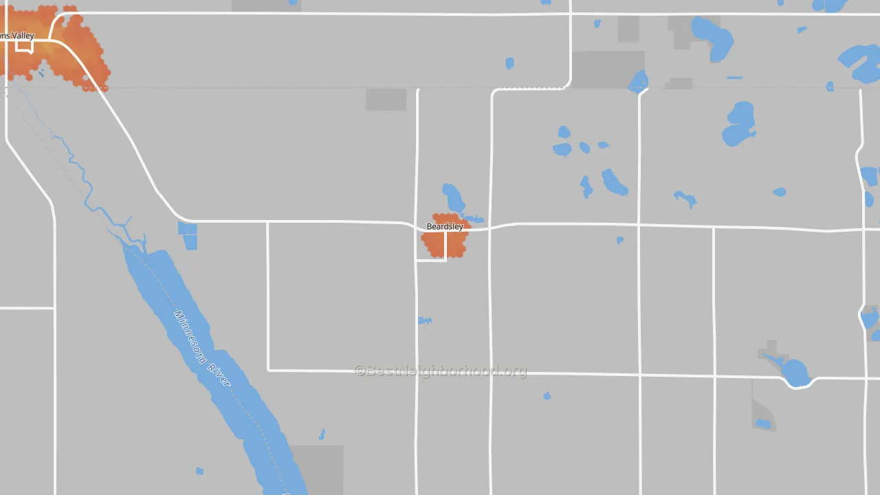 Bike Grade map of Beardsley, MN
