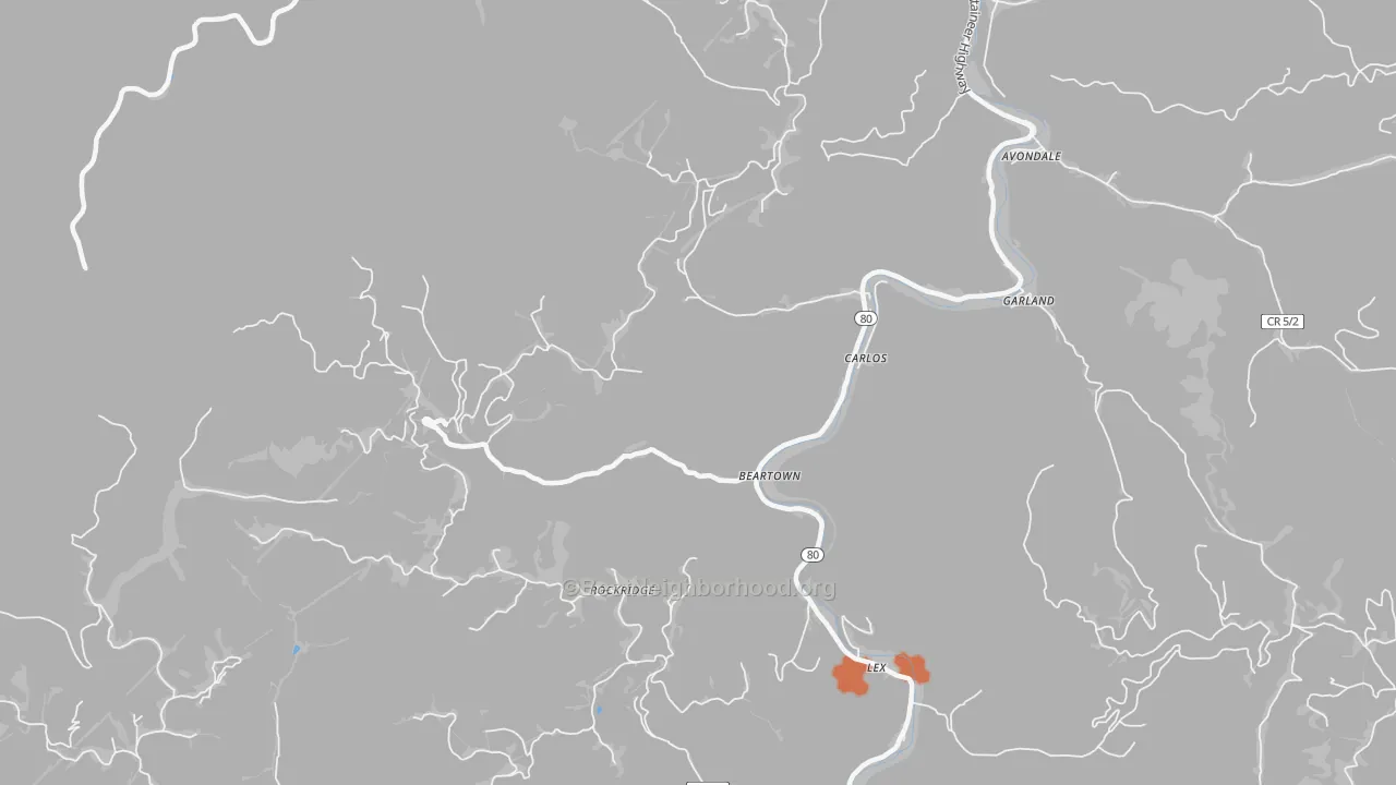 Bike Grade map of Beartown, WV