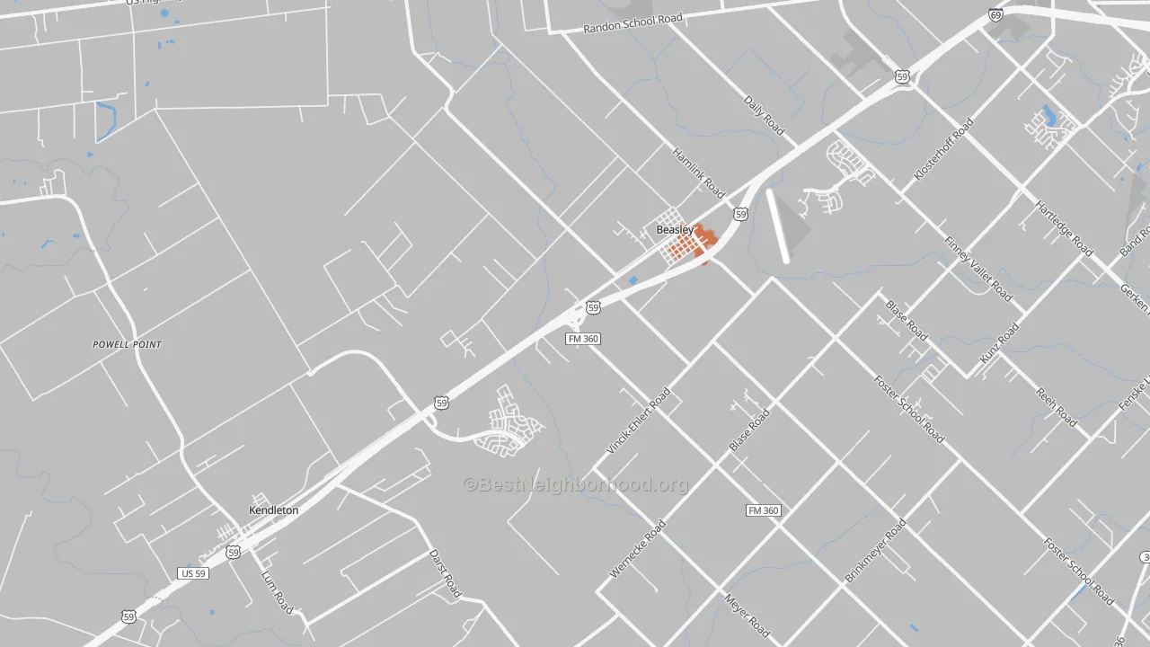 Bike Grade map of Beasley, TX