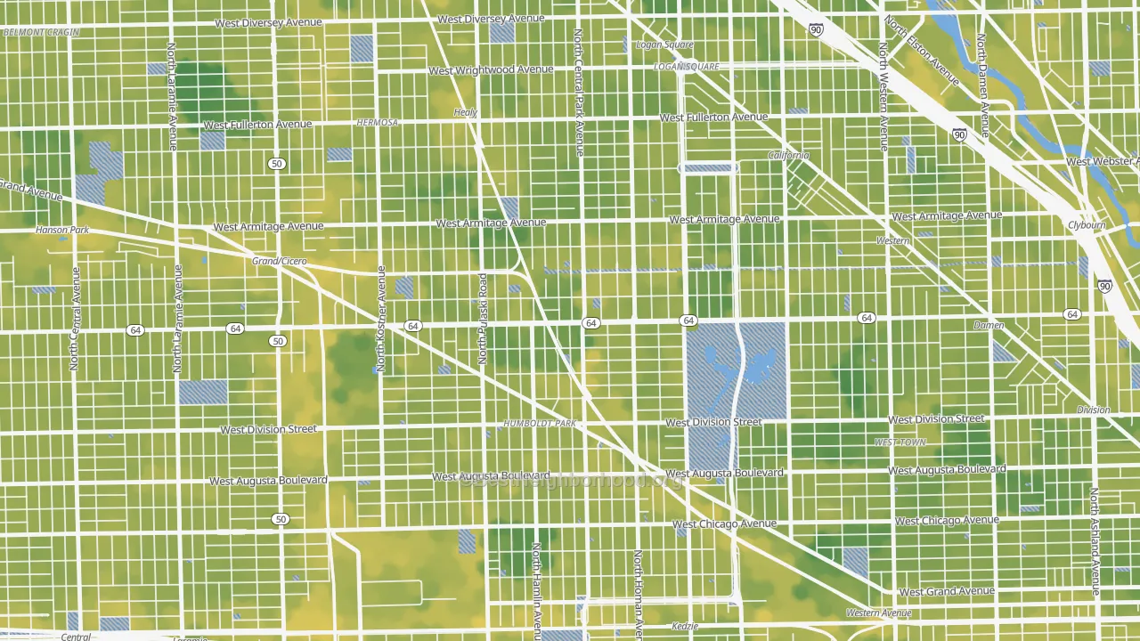 Bike Grade map of Beat 2535, Chicago, IL