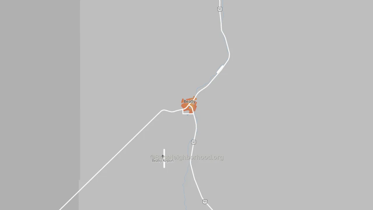 Bike Grade map of Beatty, NV