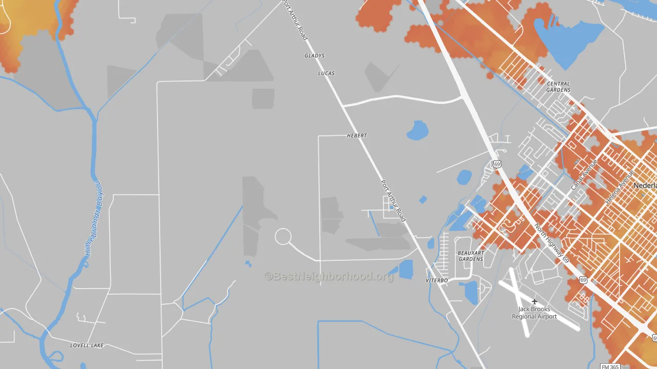 Bike Grade map of Beauxart Gardens, TX