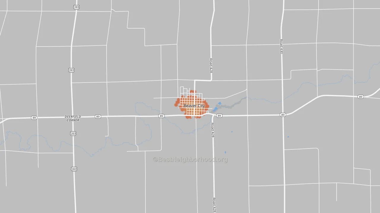 Bike Grade map of Beaver City, NE