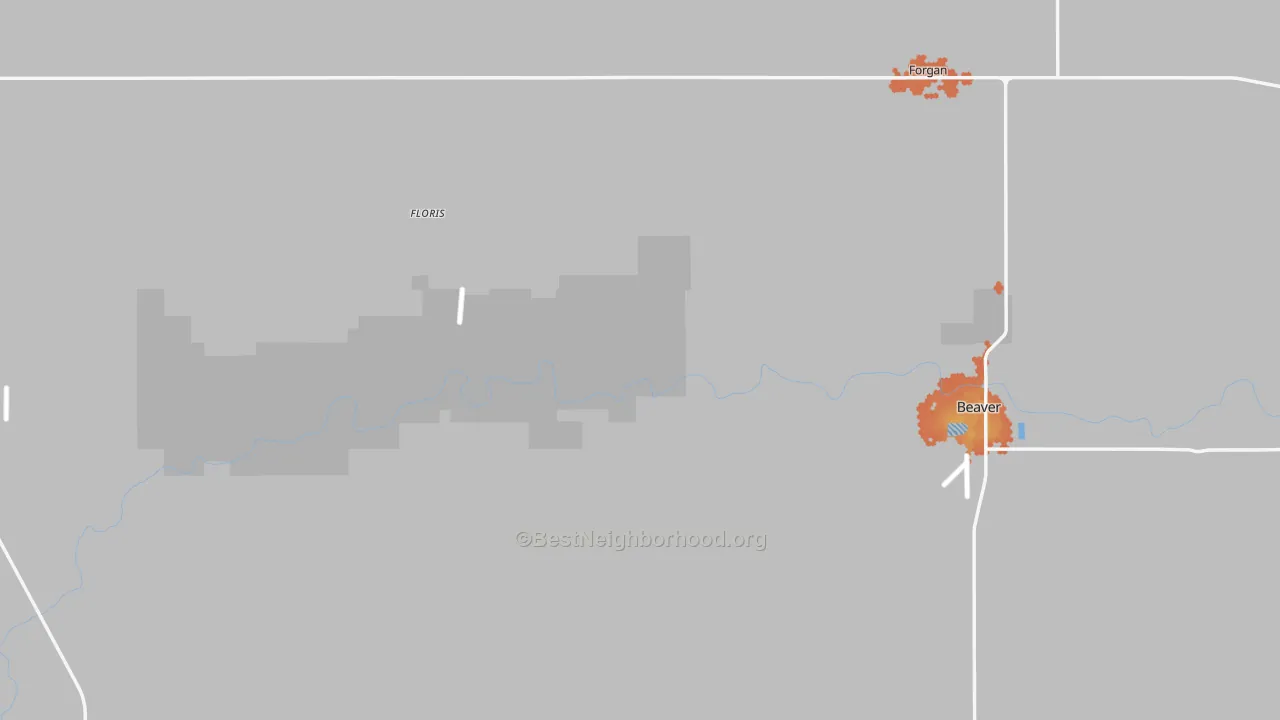 Bike Grade map of Beaver County, OK
