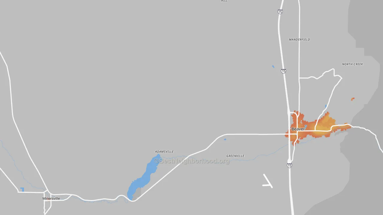 Bike Grade map of Beaver County, UT