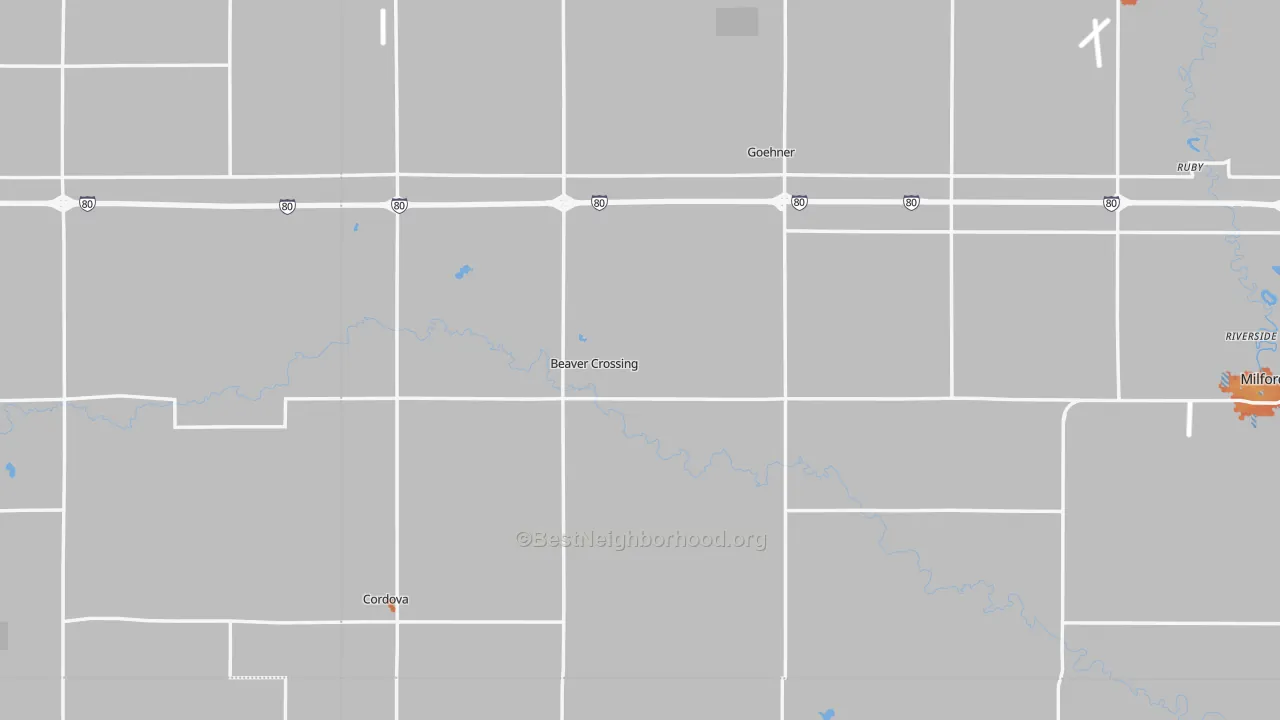 Bike Grade map of Beaver Crossing, NE