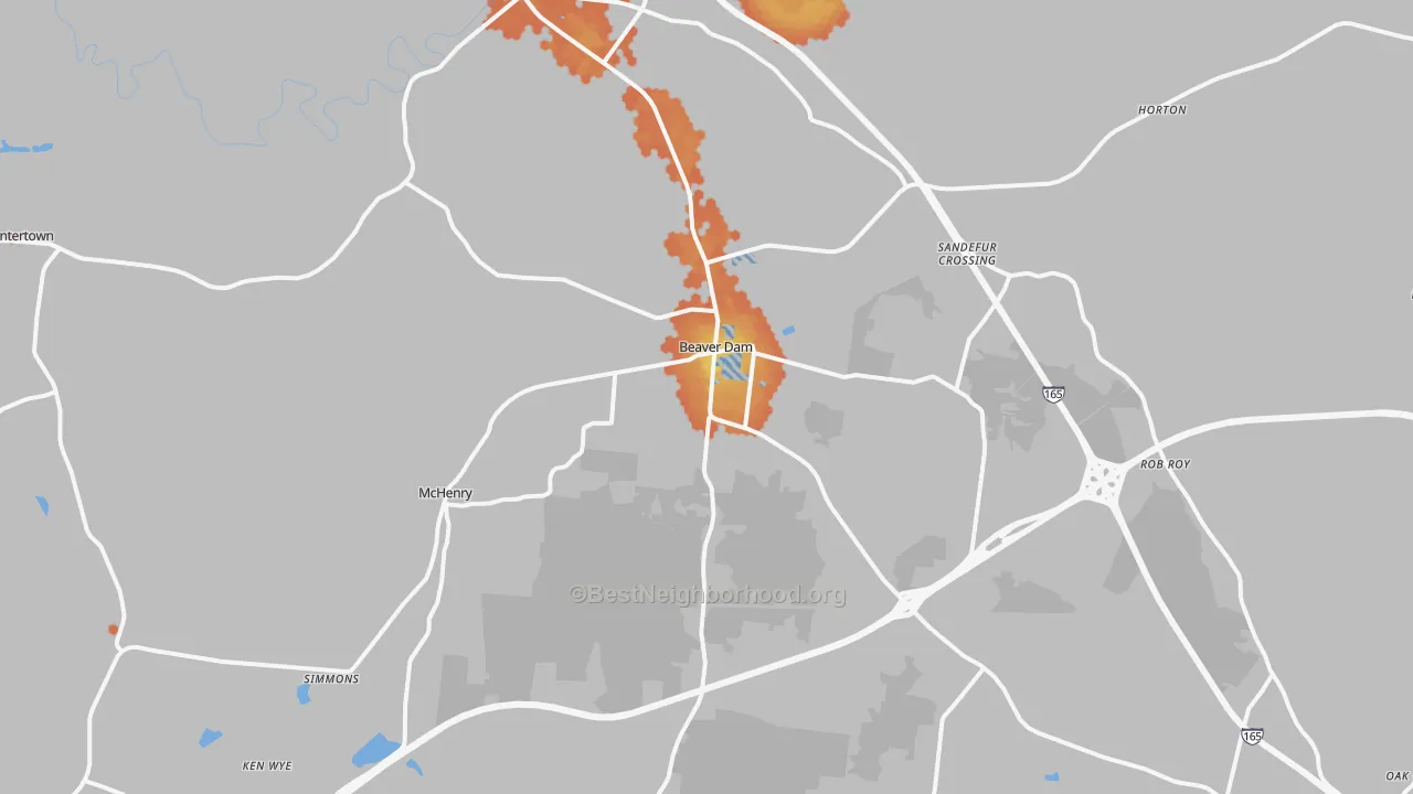 Bike Grade map of Beaver Dam, KY