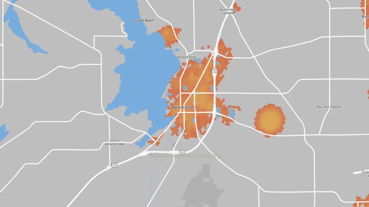 Bike Grade map of Beaver Dam, WI