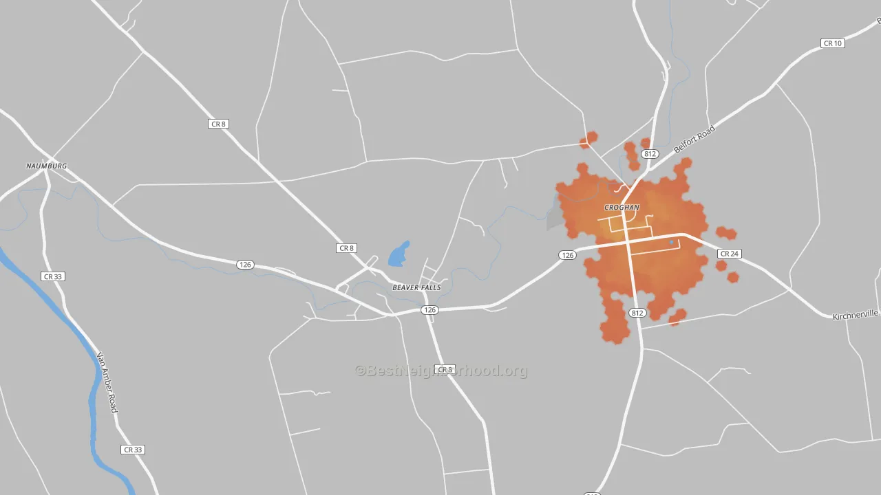 Bike Grade map of Beaver Falls, NY