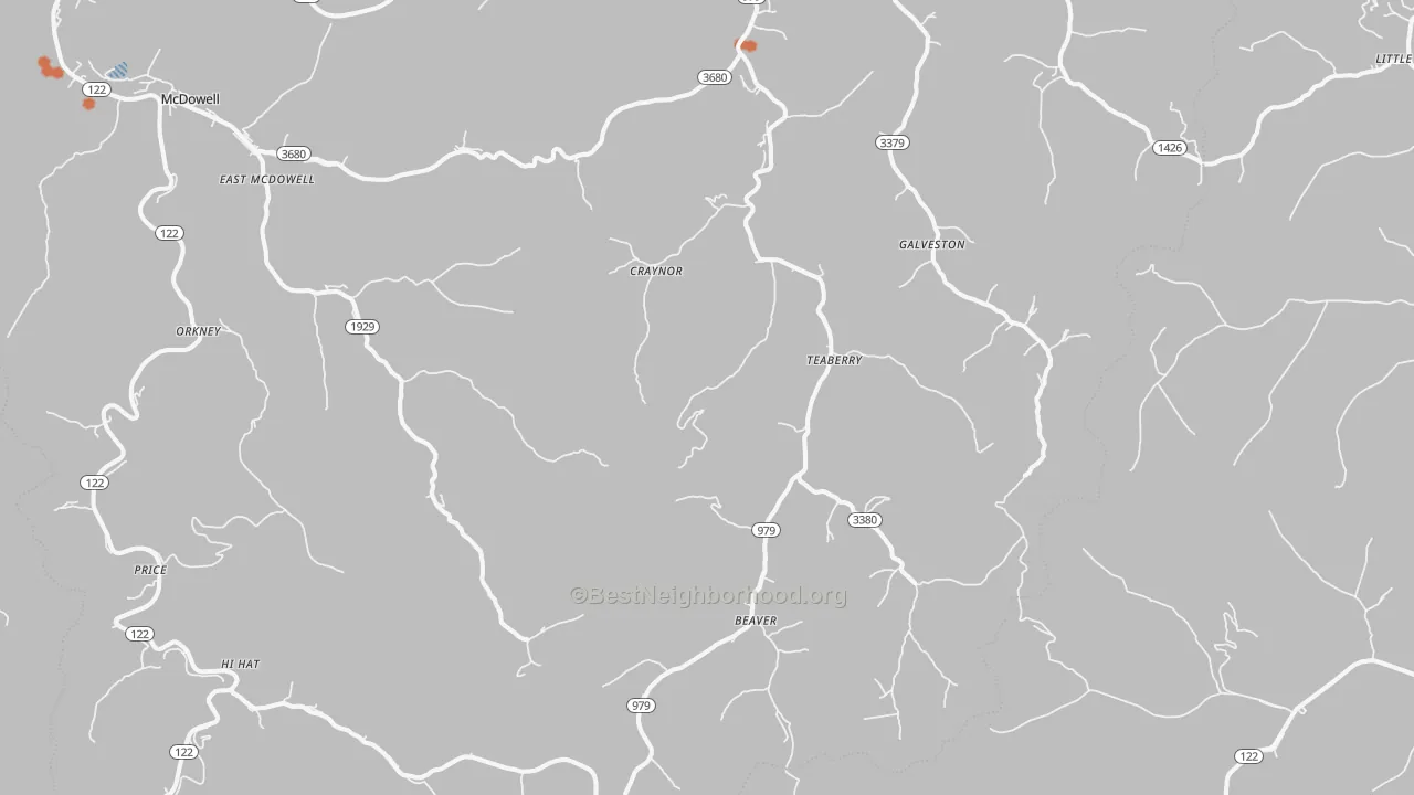 Bike Grade map of Beaver, KY