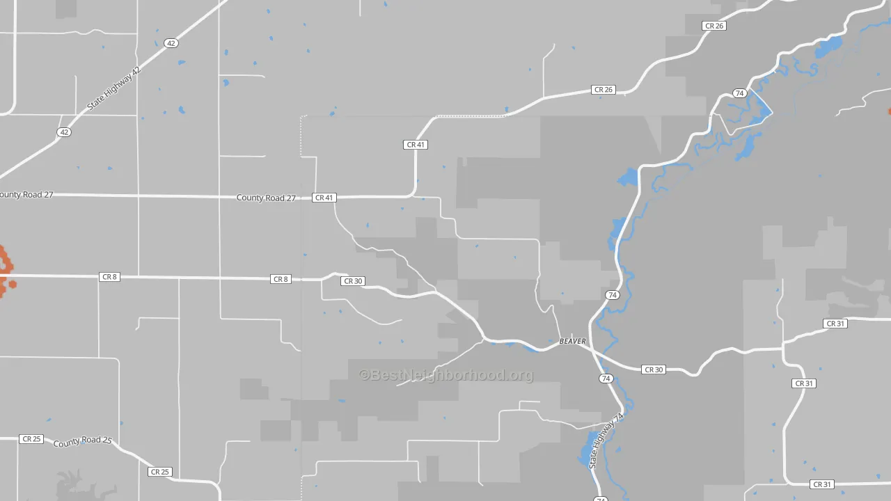 Bike Grade map of Beaver, MN