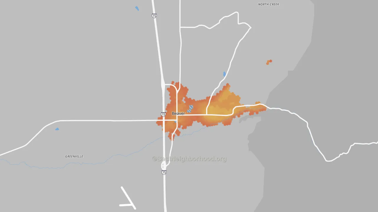 Bike Grade map of Beaver, UT