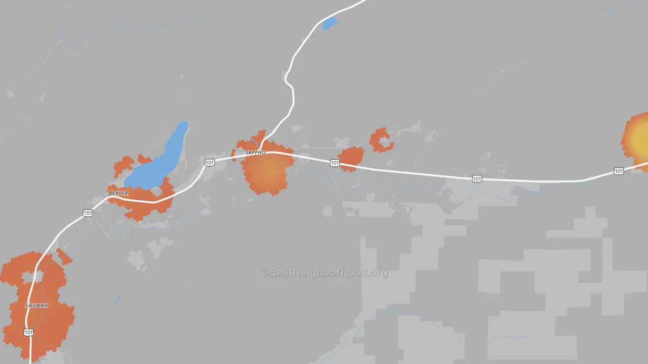Bike Grade map of Beaver, WA