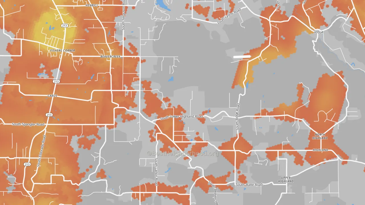 Bike Grade map of Beavercreek, OR
