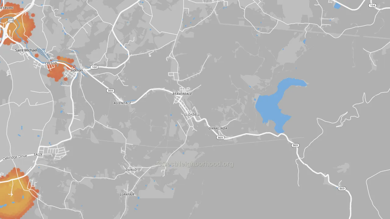 Bike Grade map of Beaverdale, PA