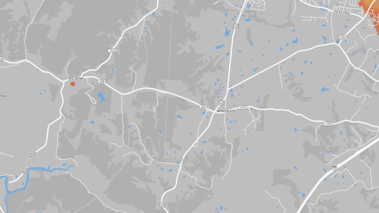 Bike Grade map of Beaverlick, KY