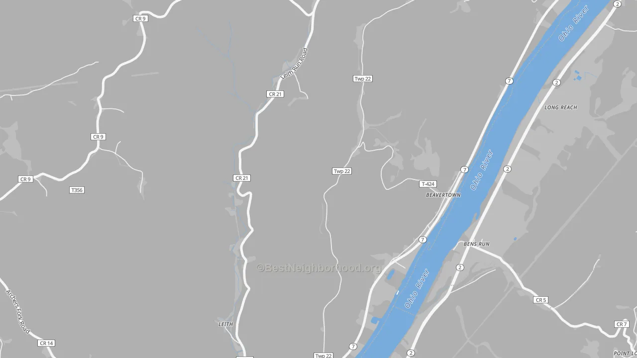 Bike Grade map of Beavertown, OH