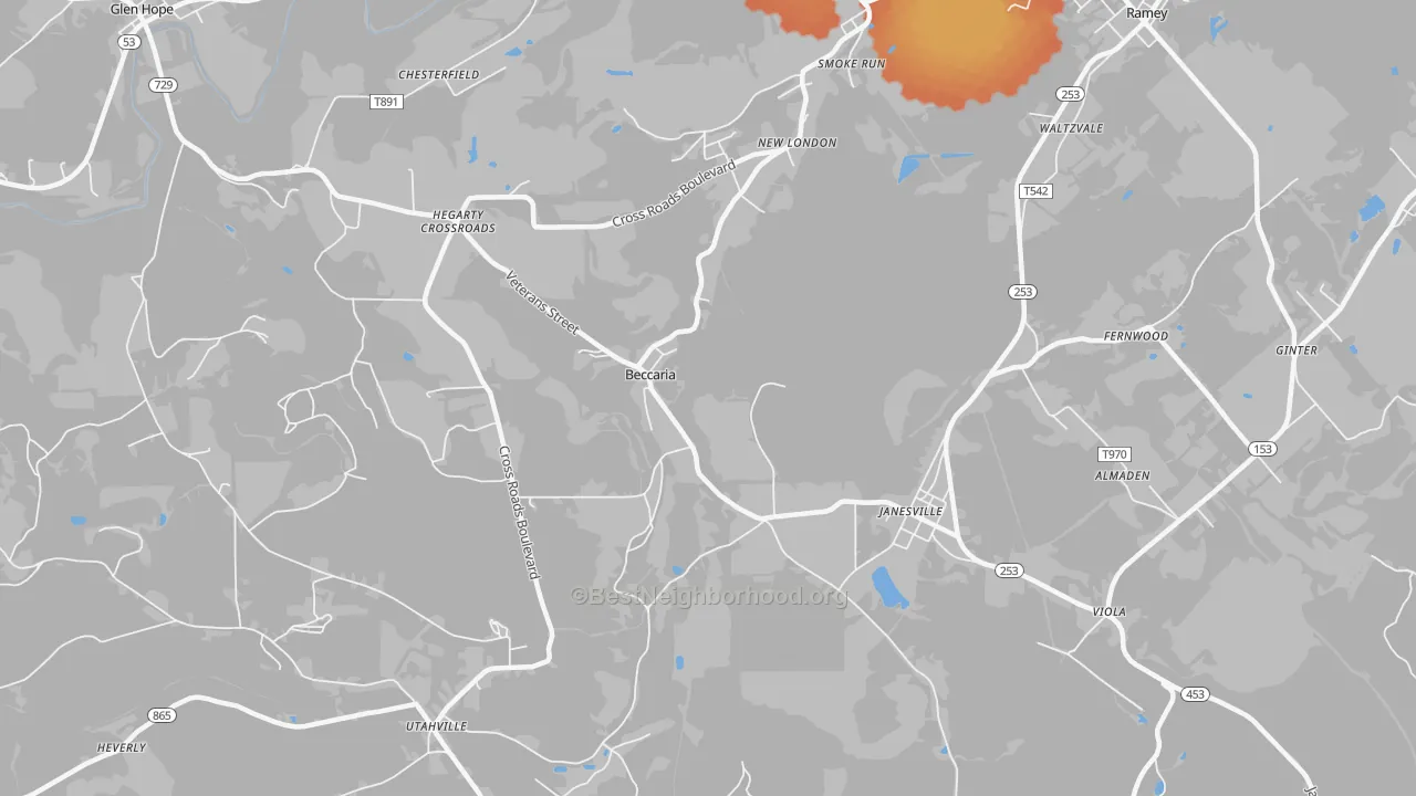 Bike Grade map of Beccaria, PA