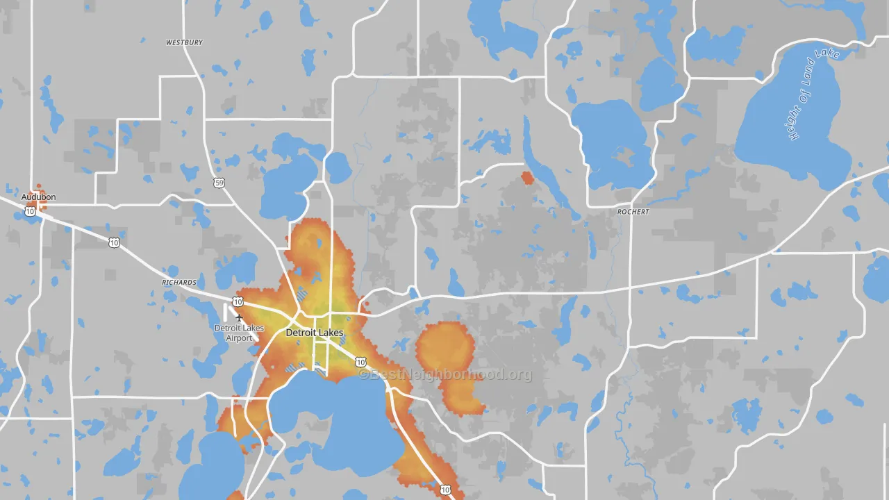Bike Grade map of Becker County, MN