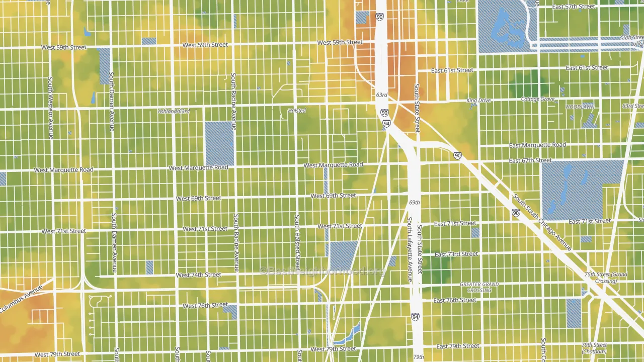 Bike Grade map of Becks Park, Chicago, IL