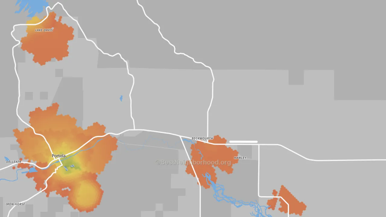 Bike Grade map of Beckwourth, CA