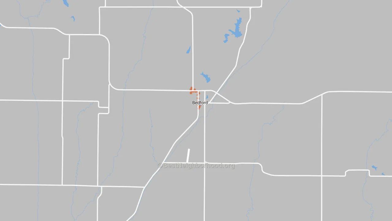 Bike Grade map of Bedford, IA