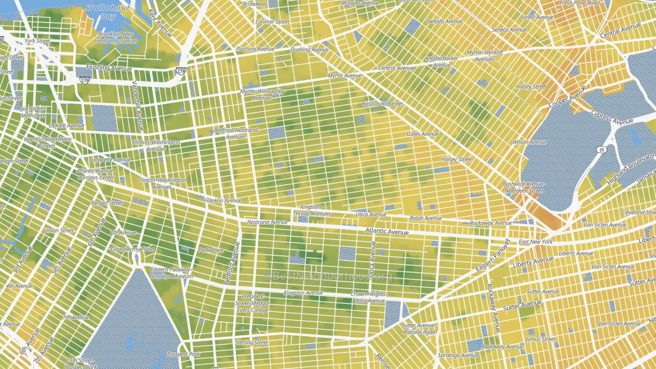 Bike Grade map of Bedford-Stuyvesant, Brooklyn, NY