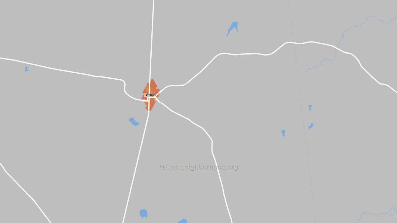 Bike Grade map of Bedias, TX