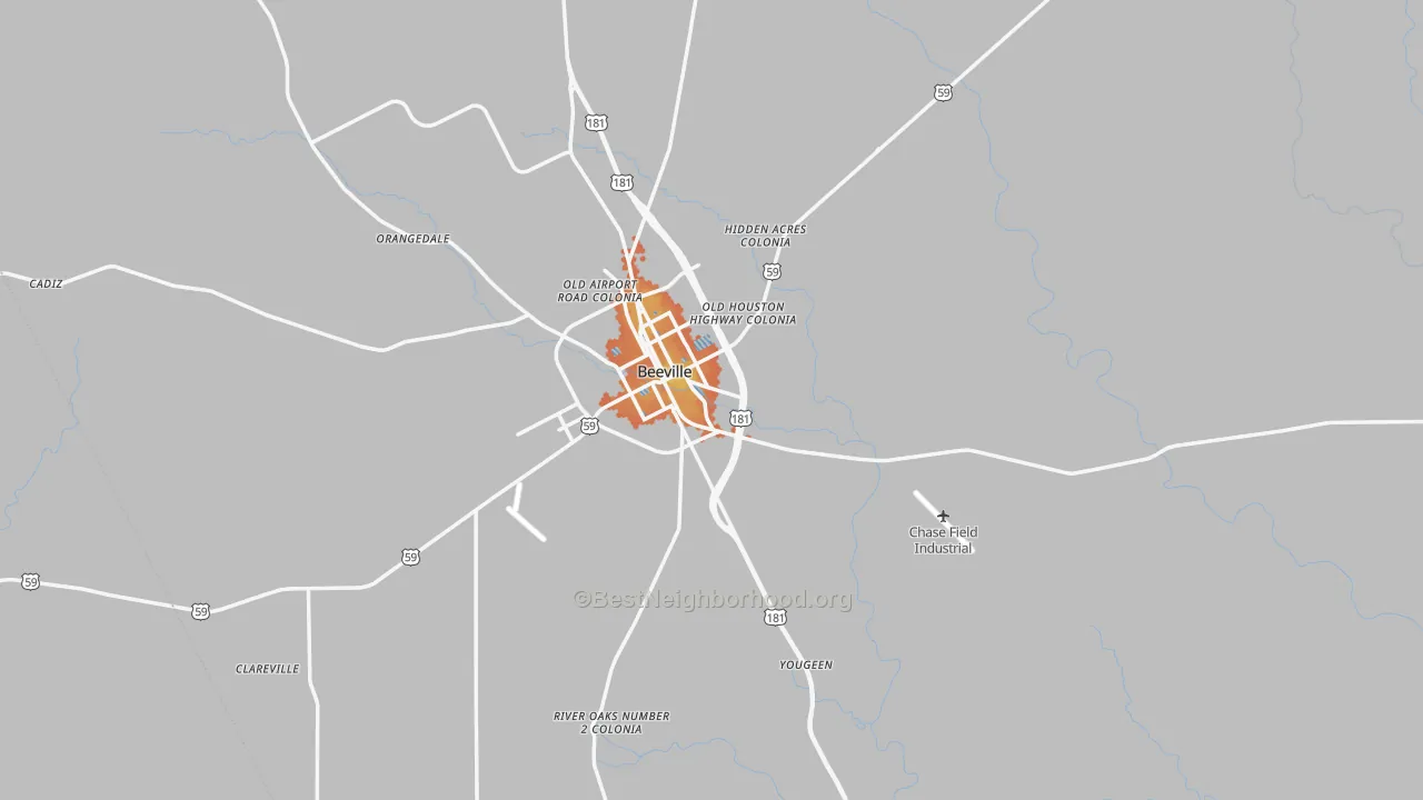 Bike Grade map of Bee County, TX
