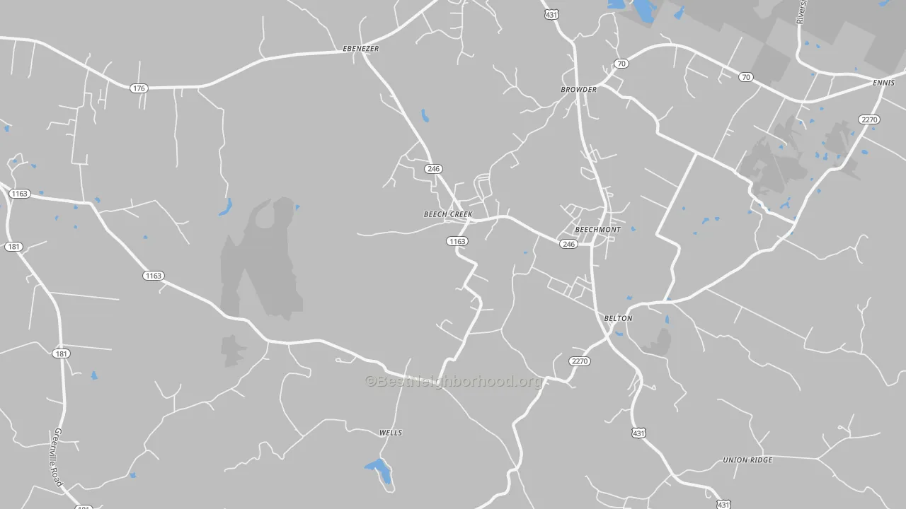 Bike Grade map of Beech Creek, KY