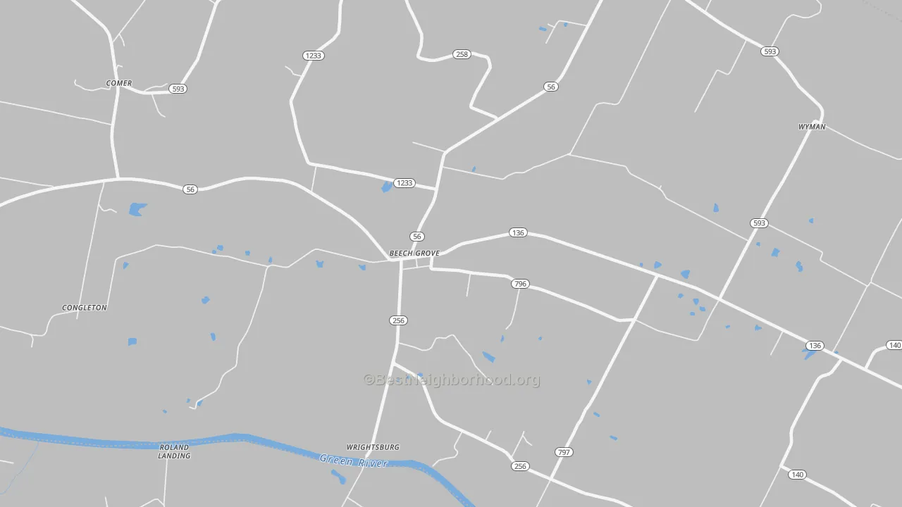 Bike Grade map of Beech Grove, KY