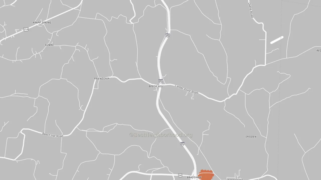 Bike Grade map of Beech Hill, TN