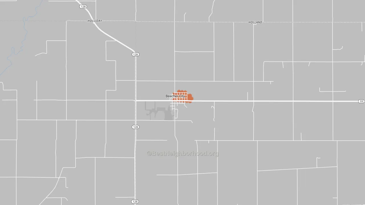 Bike Grade map of Beecher City, IL