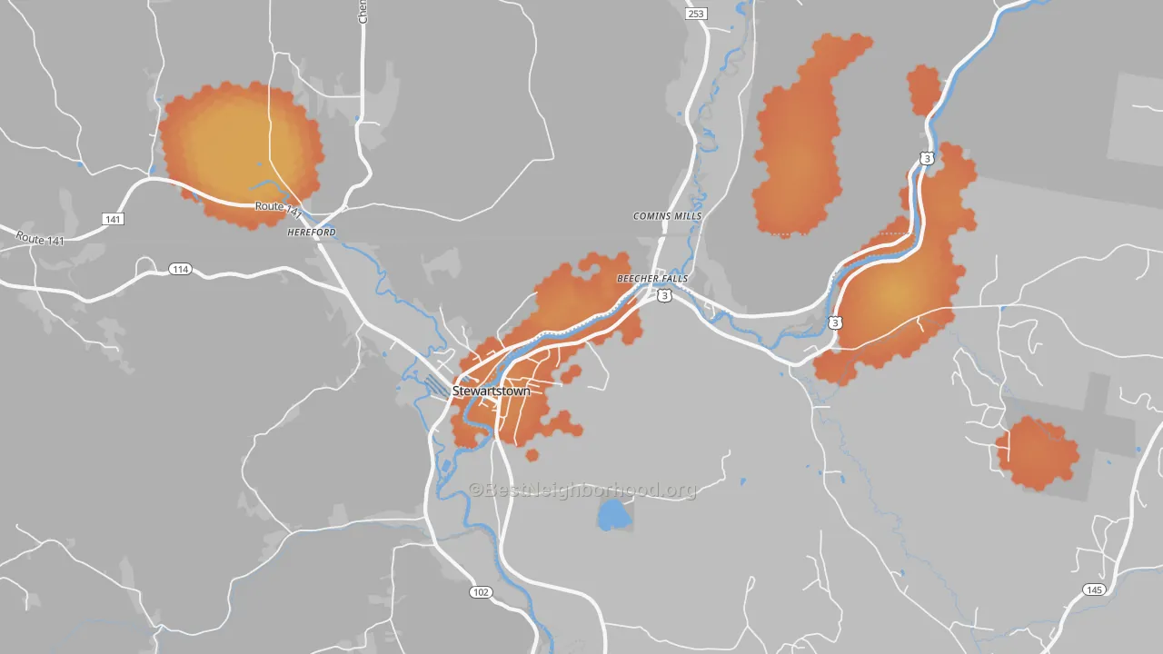 Bike Grade map of Beecher Falls, VT