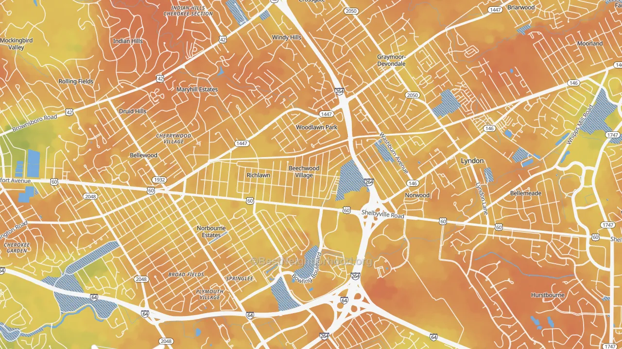 Bike Grade map of Beechwood Village, KY