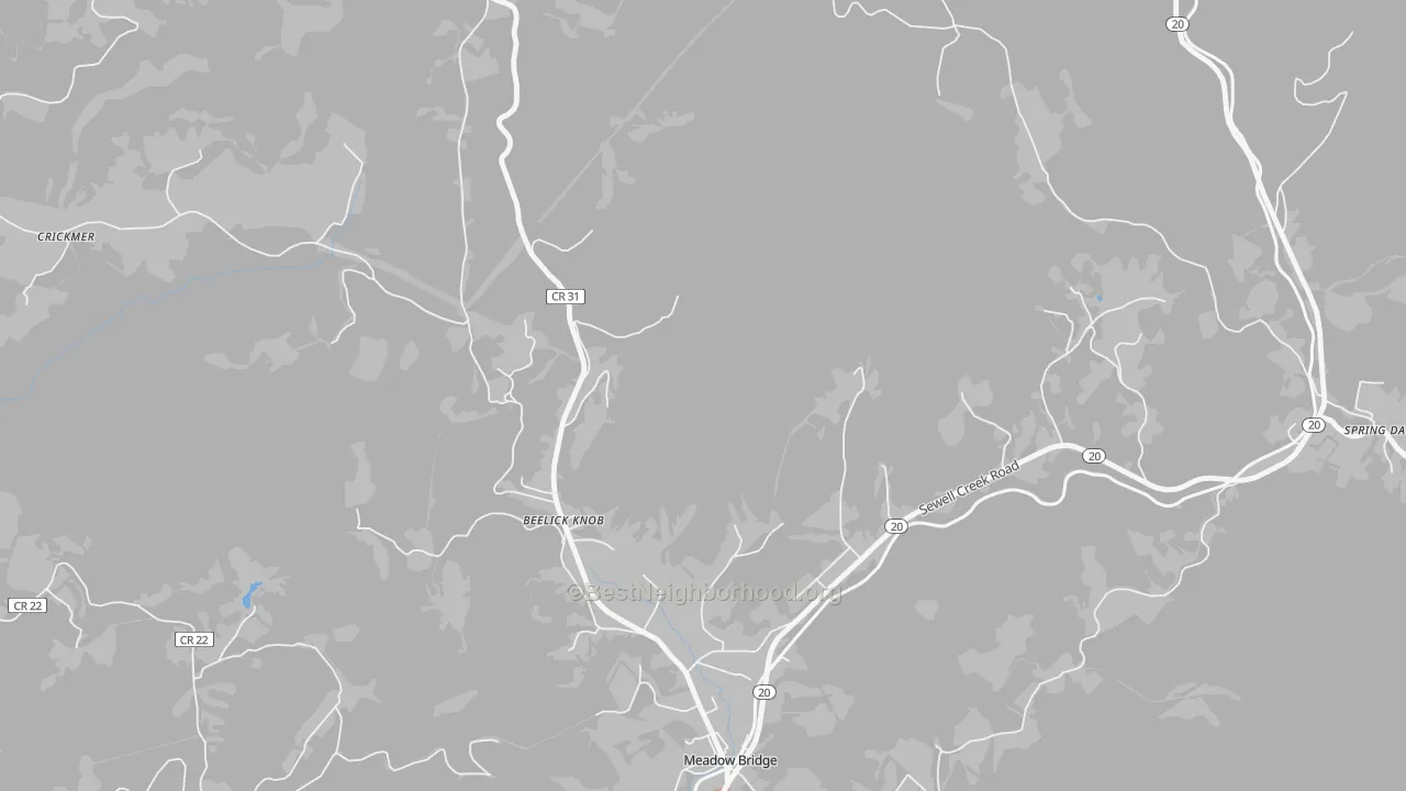 Bike Grade map of Beelick Knob, WV