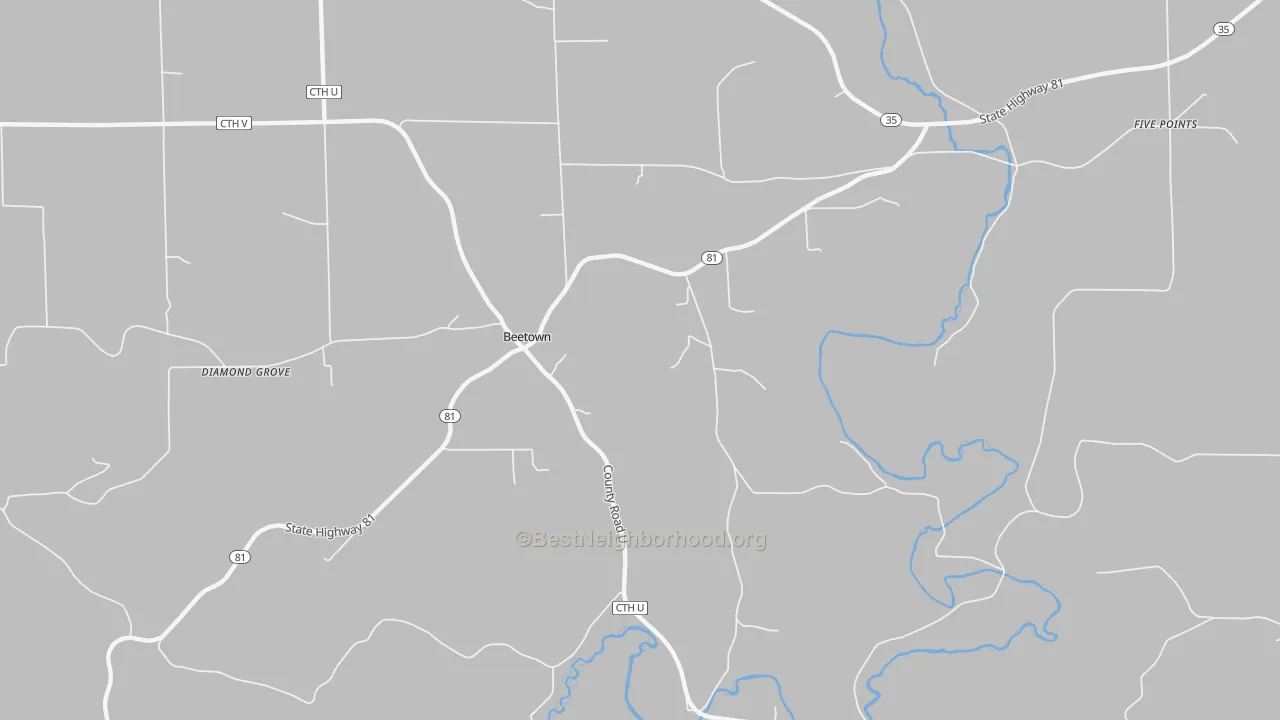 Bike Grade map of Beetown, WI
