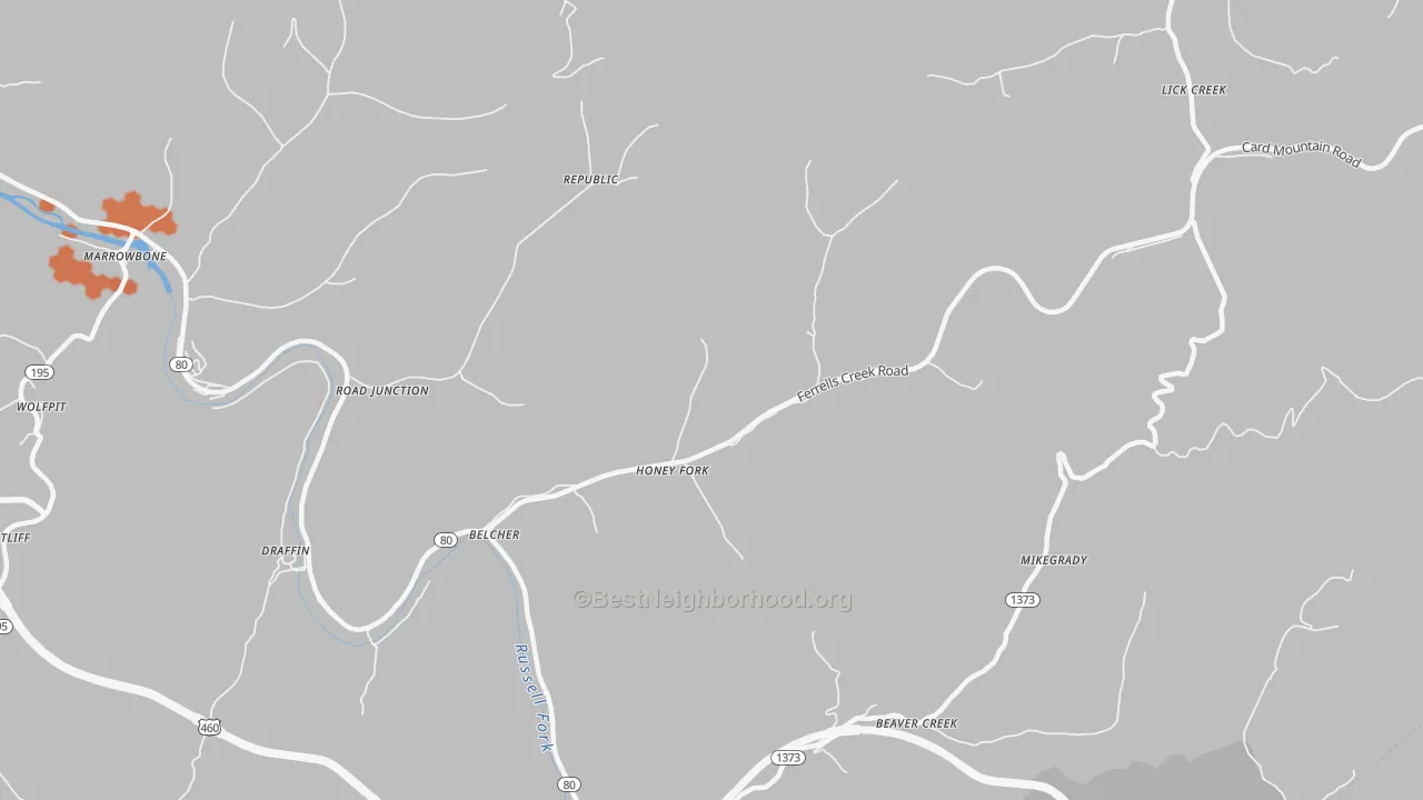 Bike Grade map of Belcher, KY