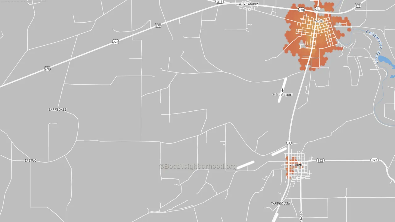 Bike Grade map of Belen, MS