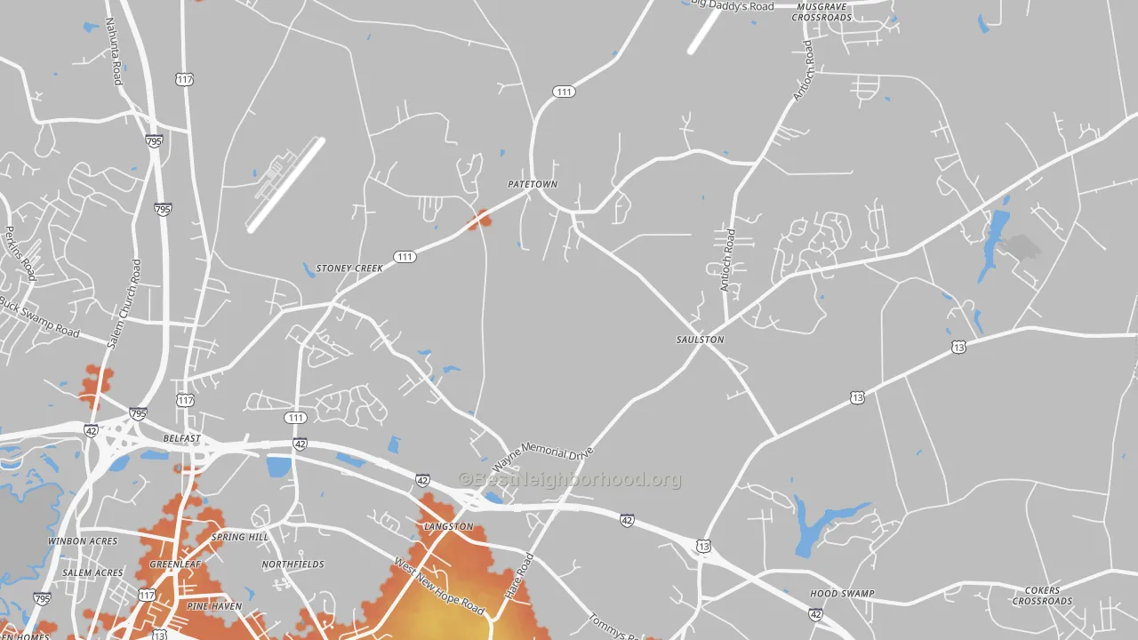 Bike Grade map of Belfast, NC