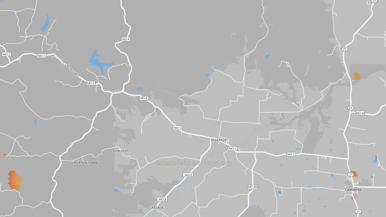 Bike Grade map of Belgrade, MO
