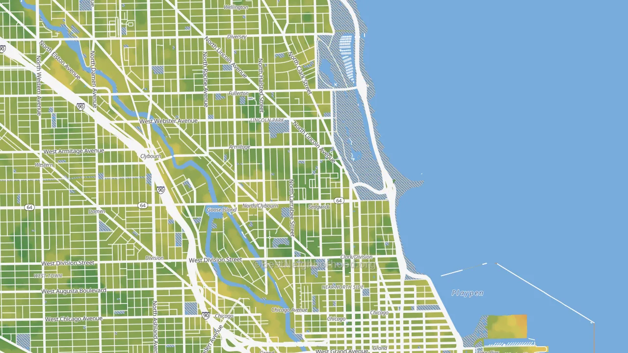Bike Grade map of Belgravia Terrace, Chicago, IL