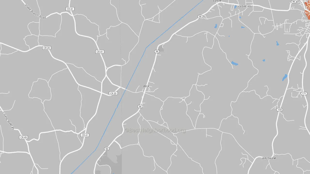 Bike Grade map of Belk, AL