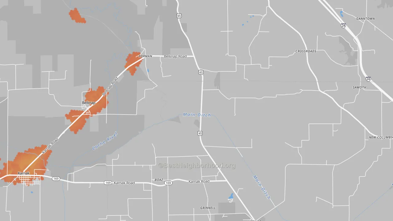 Bike Grade map of Belknap, IL