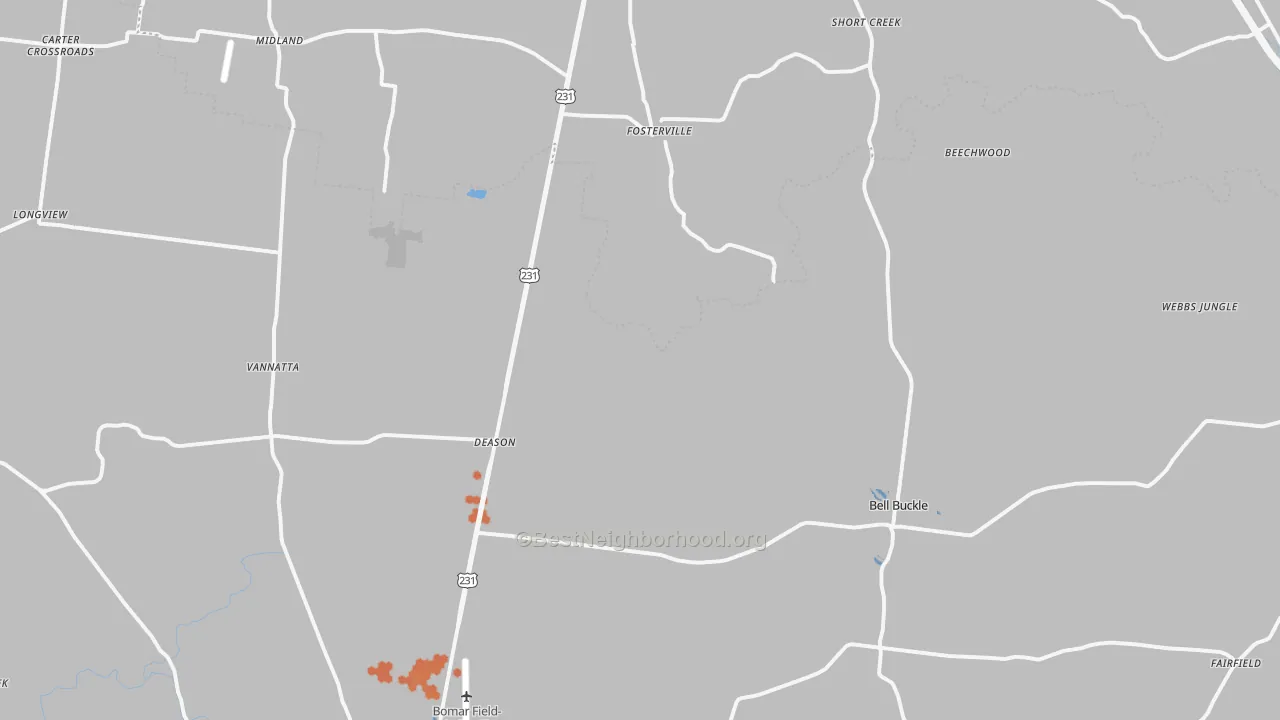 Bike Grade map of Bell Buckle, TN