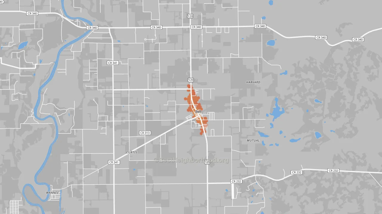 Bike Grade map of Bell, FL