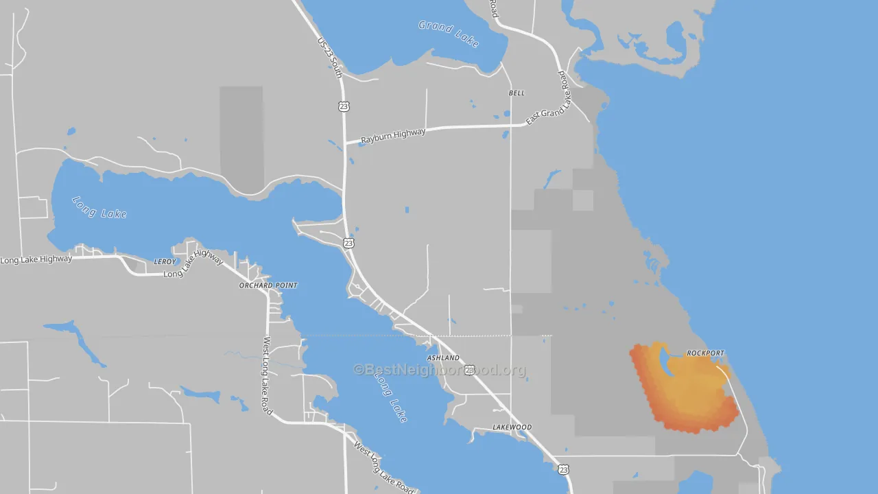Bike Grade map of Bell, MI