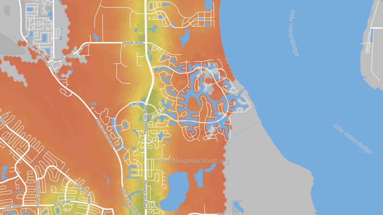 Bike Grade map of Bellalago, Kissimmee, FL